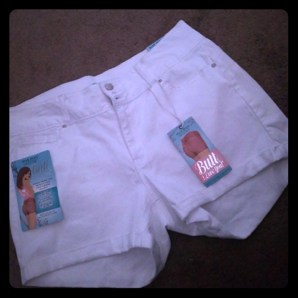 Wax Jean white booty lifting shorts